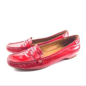 Joan and David Red Patent Leather Loafers